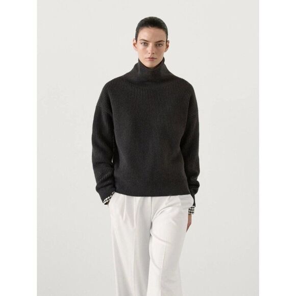 Massimo Dutti Womens Cashmere Sweater M Medium Gray TurtleNeck 5687/605 NWT - Picture 1 of 10